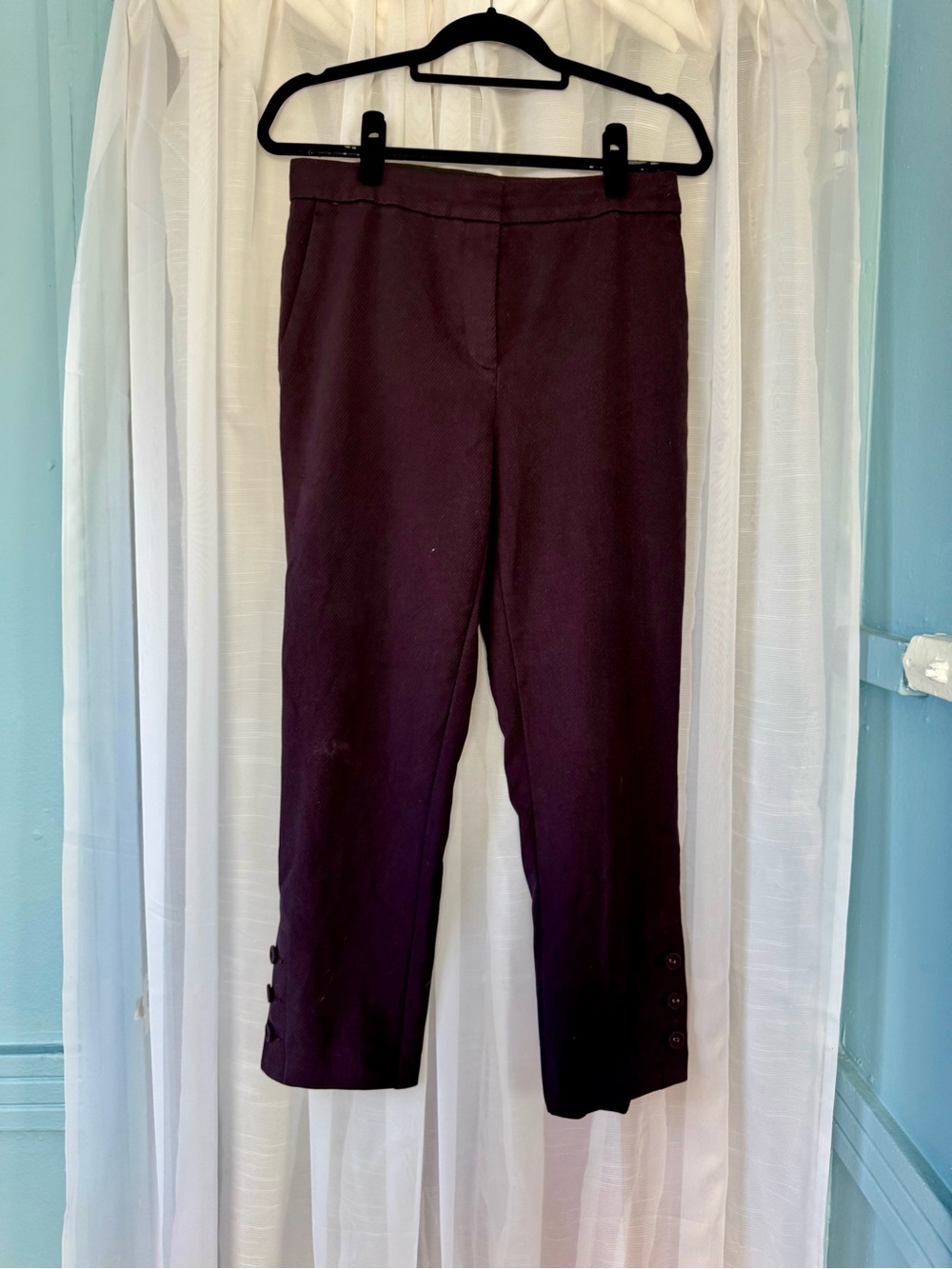 Ann Taylor Women's Cropped Pants in Plum